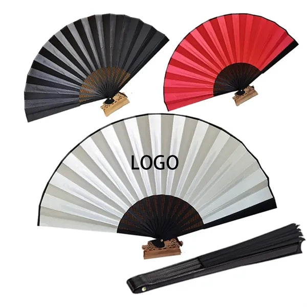 10" Full Color Performace Silk Fabric Bamboo Folding Fan