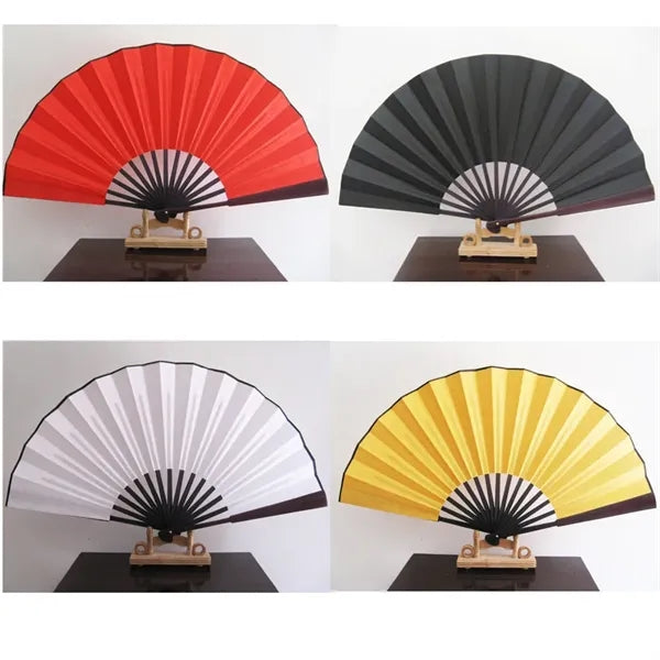 10" Full Color Performace Silk Fabric Bamboo Folding Fan
