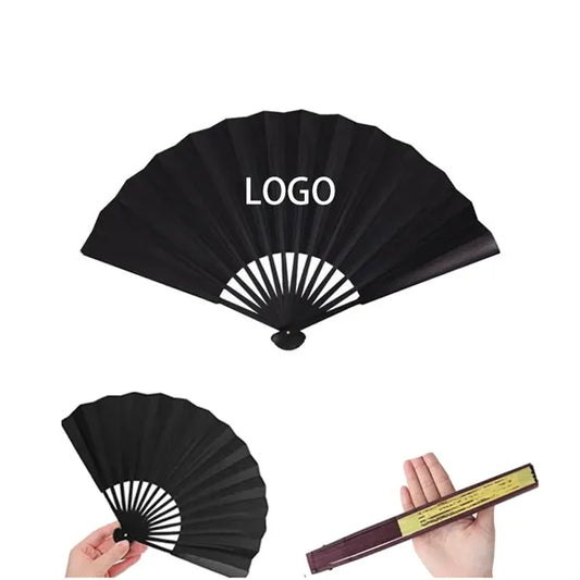 8" Custom Summer Portable Silk Fabric Bamboo Folding Fans