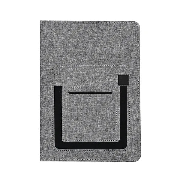 A5 PU Leather Lined Notebook W/Front Pocket & Card Holder