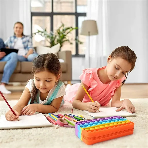 Pencil Case Sensory Silicone Bubble Toy Stationery