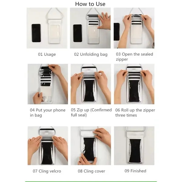 Travel Waterproof Cell Phone Pouch Dry Bag For Swimming