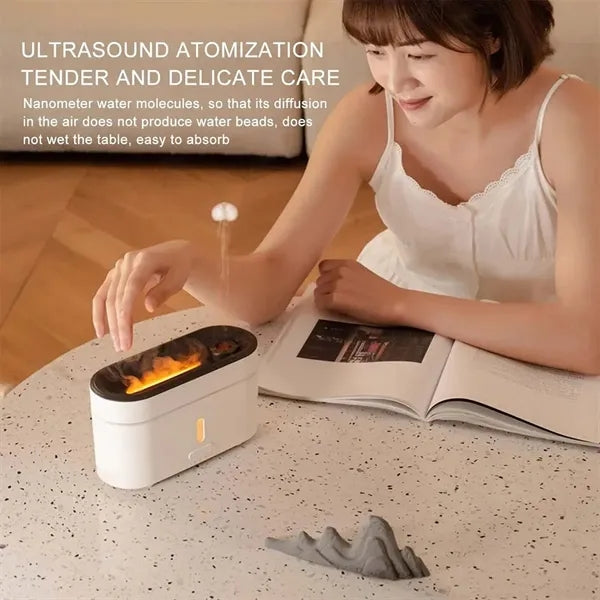 Electric Mini Aromatherapy Flame Oil Diffuser Humidifier