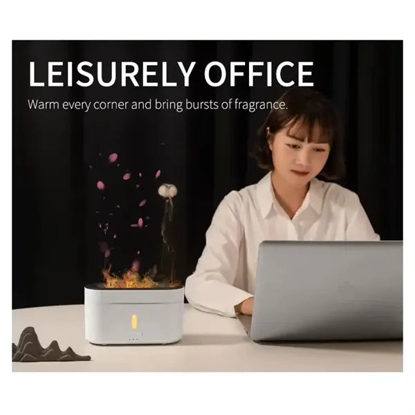 Electric Mini Aromatherapy Flame Oil Diffuser Humidifier