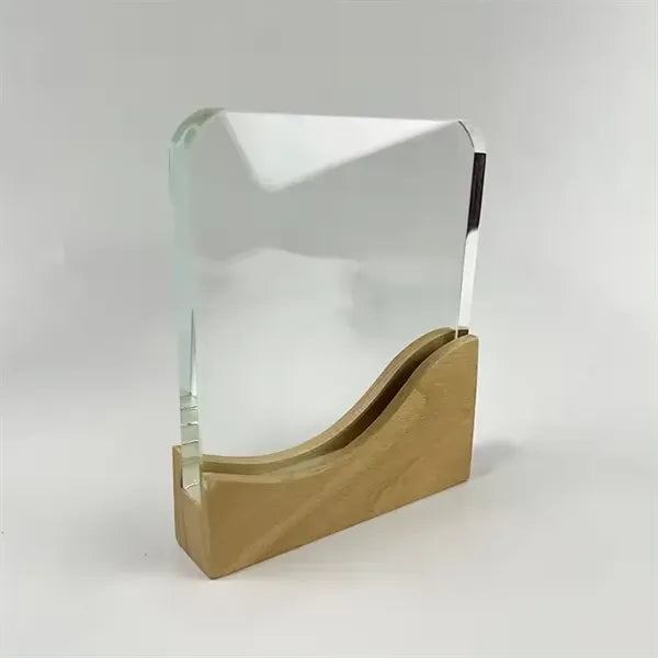 Wooden Base Crystal Trophy