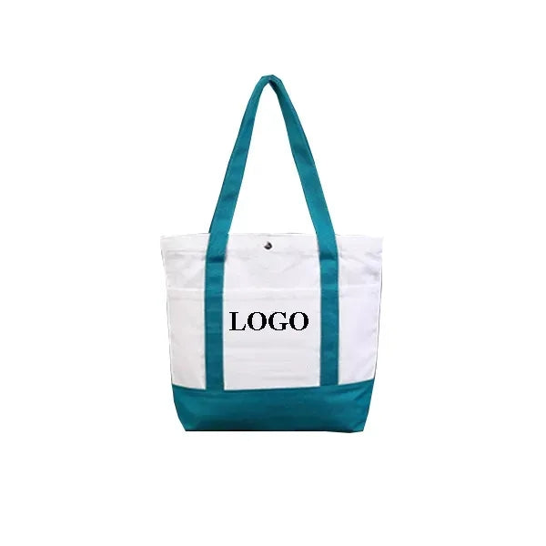 3 Pockets Cotton Boat Tote 18x14x4"