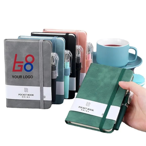 A6 Colorful Elastic Band Pocket Notebook and Pen