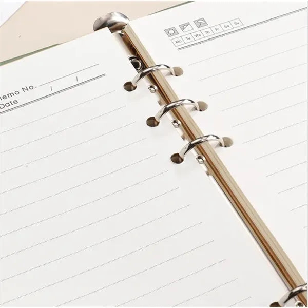 A5 Leather Detachable Office Notebook W/Card Pen Holder