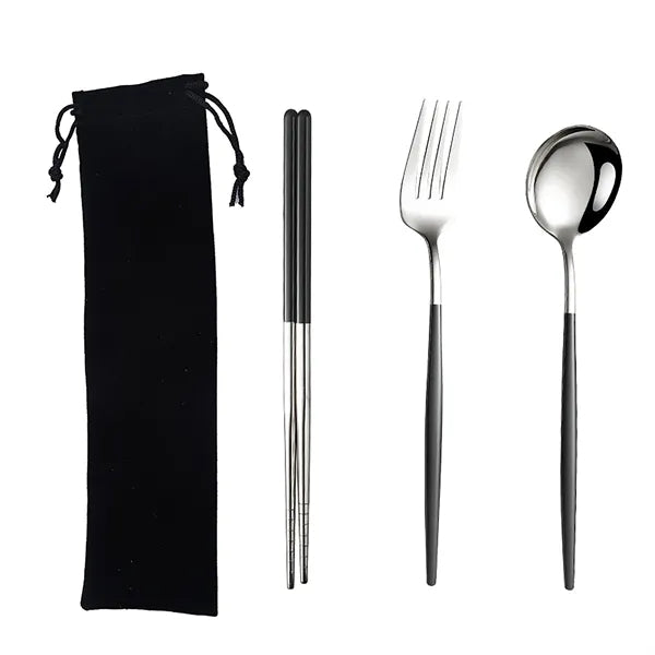 Stainless Steel Cutlery 4 Piece Set with Pouch