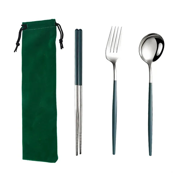Stainless Steel Cutlery 4 Piece Set with Pouch