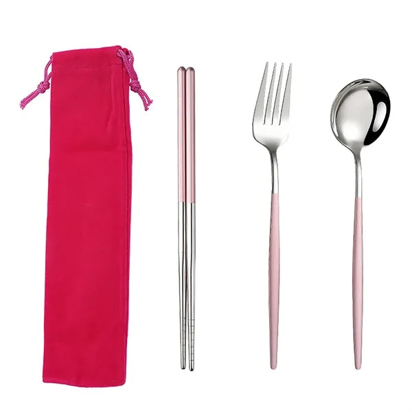 Stainless Steel Cutlery 4 Piece Set with Pouch