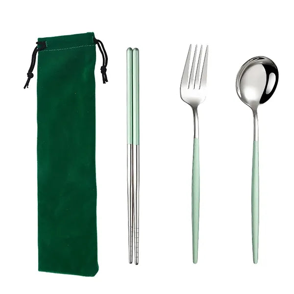 Stainless Steel Cutlery 4 Piece Set with Pouch