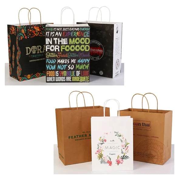 Kraft Paper With Handles Gift Shopper Bag