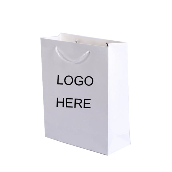 Medium White Paper Eco Bag 9" W x 13" H x 4" D