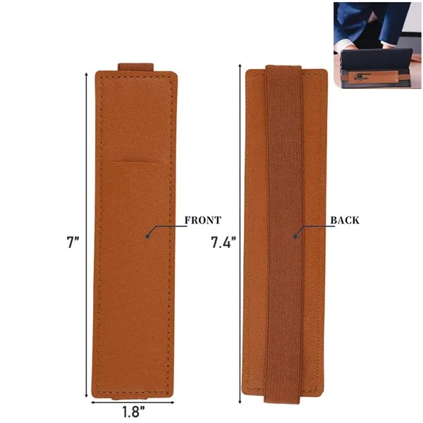 PU Adjustable Elastic Band Pen Holder Pencil Sleeve Pouch