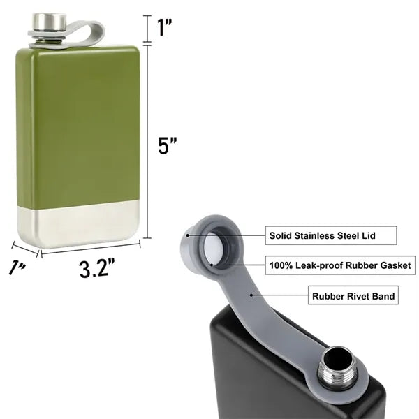 8oz Stainless Steel Leak Proof Liquor Whiskey Hip Flask