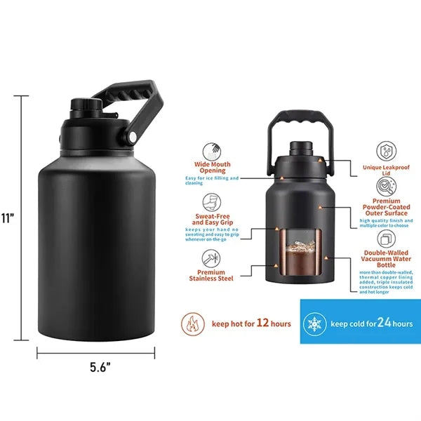 64oz Stainless Steel Double Wall Insulated Water Bottle