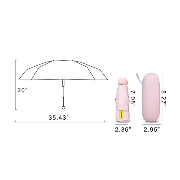 Anti-UV Mini Compact Travel Umbrella with Case