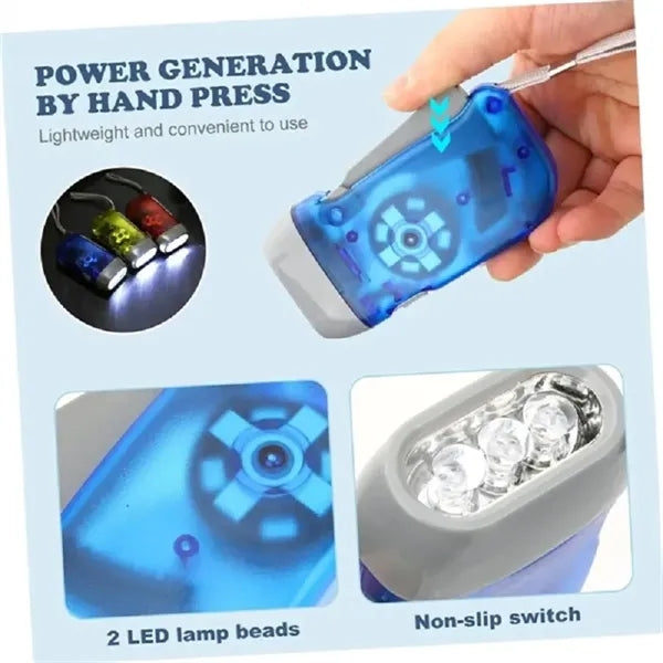 Hand Crank 3 LED Dynamo Flashlight