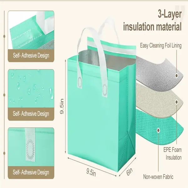 Non-Woven Insulated Lunch Take Away Cooler Thermal Bag