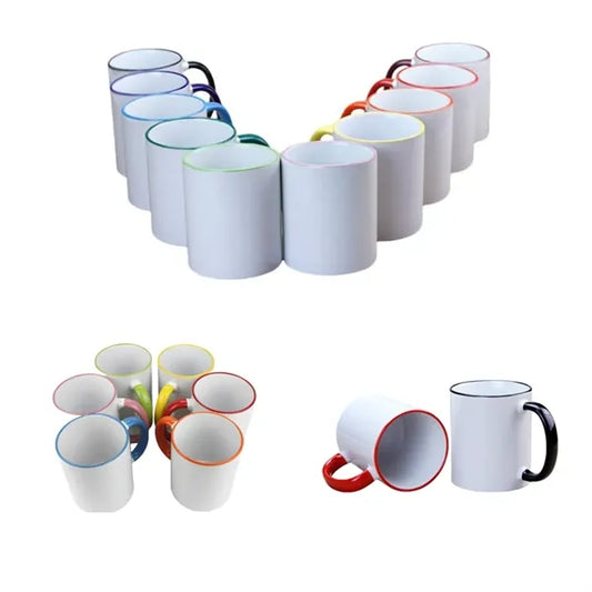 11oz Ceramic Coffee Mugs C Handle/White Interior
