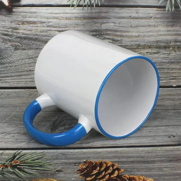 11oz Ceramic Coffee Mugs C Handle/White Interior