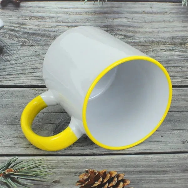 11oz Ceramic Coffee Mugs C Handle/White Interior
