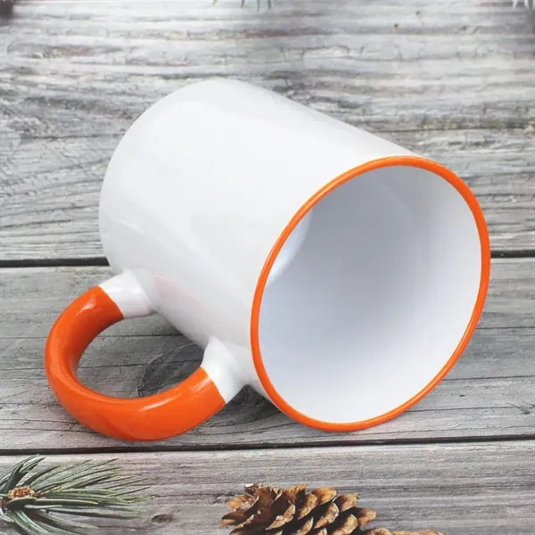11oz Ceramic Coffee Mugs C Handle/White Interior