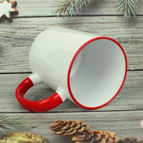 11oz Ceramic Coffee Mugs C Handle/White Interior