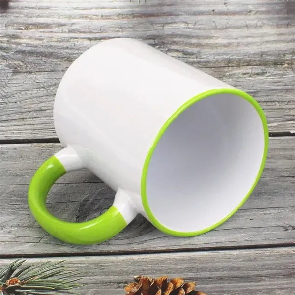 11oz Ceramic Coffee Mugs C Handle/White Interior