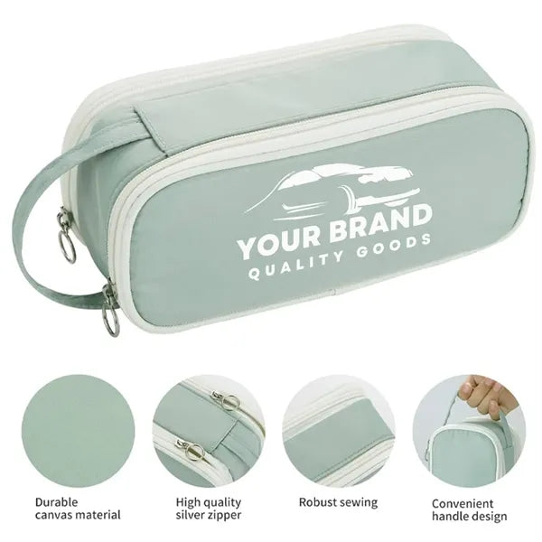 Big Capacity Zipper Pencil Case Aesthetic Pen Bag Pouch