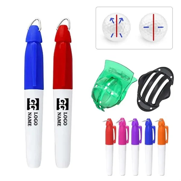 Golf Ball Liner Template Marker Pens Linear Alignment Kit(4)