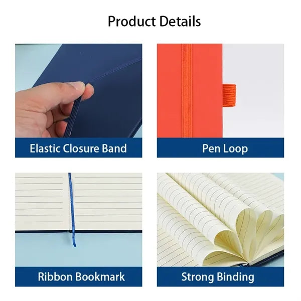 A5 Lined Journal Notebooks with Pen Holder