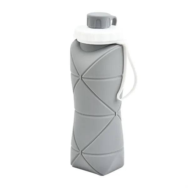 20 oz Collapsible Silicone Water Bottle with Rope