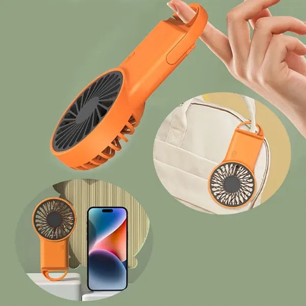3 In1 Rechargeable USB Handheld Desk Fan With Hanging Hook