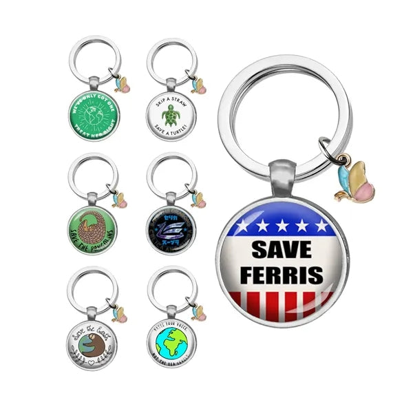 Acrylic&Stainless Steel Pendant Key Chain