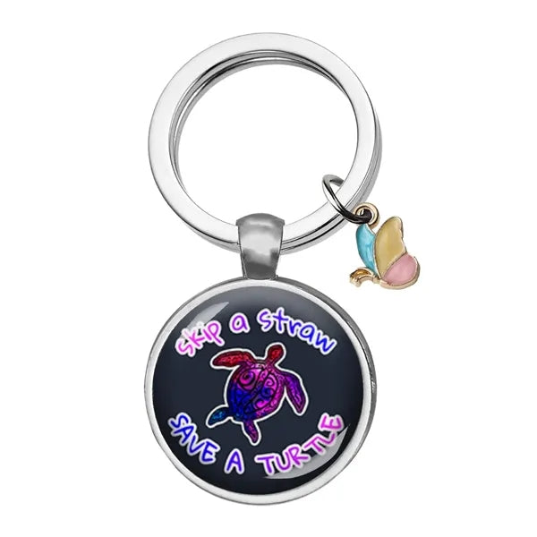 Acrylic&Stainless Steel Pendant Key Chain