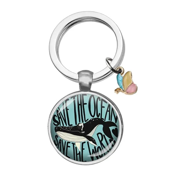 Acrylic&Stainless Steel Pendant Key Chain