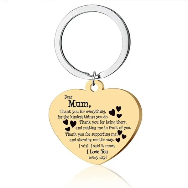 Stainless Steel Heart Shape Pendant Key Chain