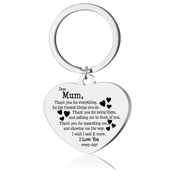 Stainless Steel Heart Shape Pendant Key Chain