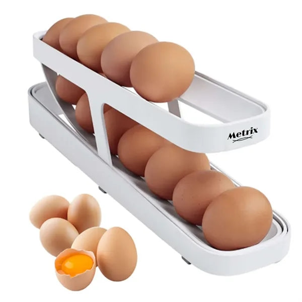 Space-Saving Rolling Egg Dispenser and Organizer