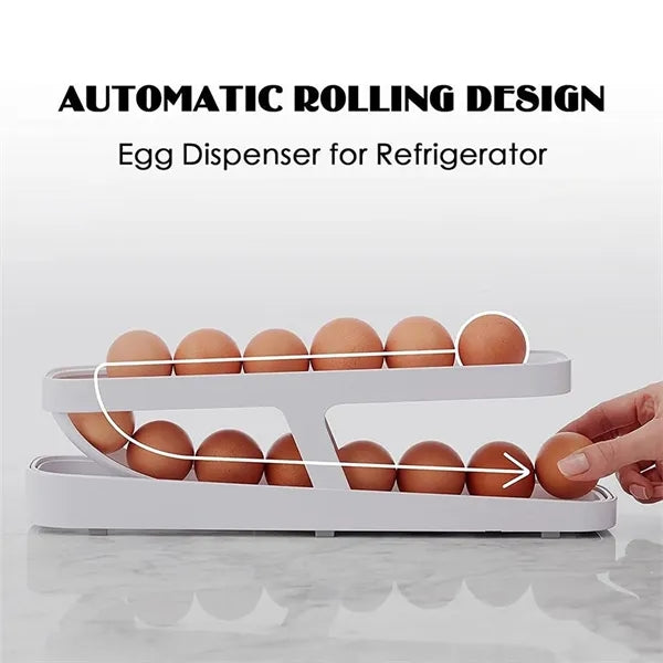 Space-Saving Rolling Egg Dispenser and Organizer