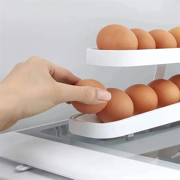 Space-Saving Rolling Egg Dispenser and Organizer