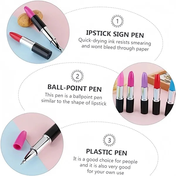 Lipstick Shape Pen Multicolor Ballpoint