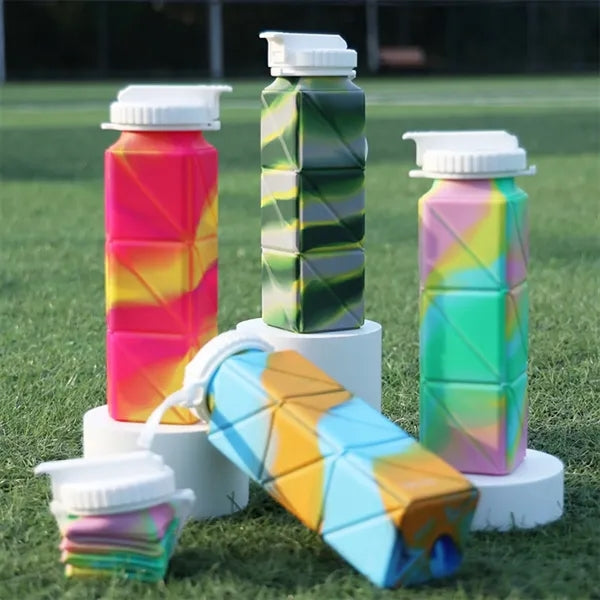 21 oz Collapsible Water Bottle with Straw Lid