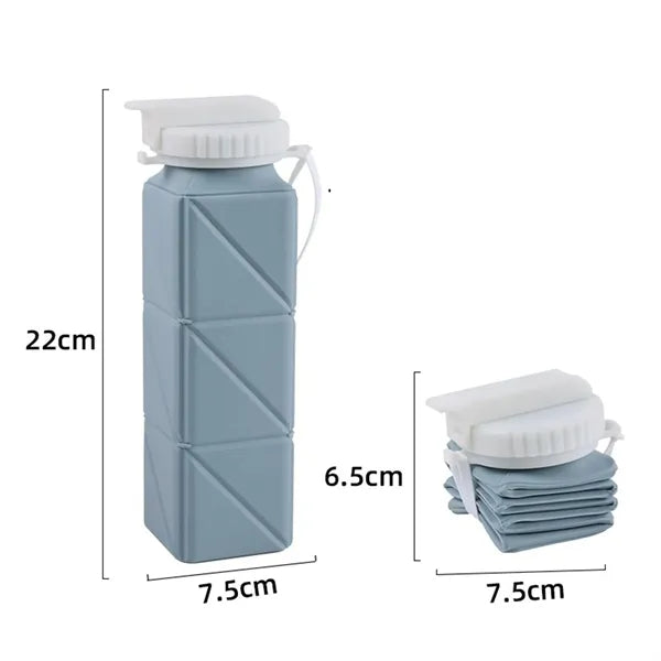 21 oz Collapsible Water Bottle with Straw Lid