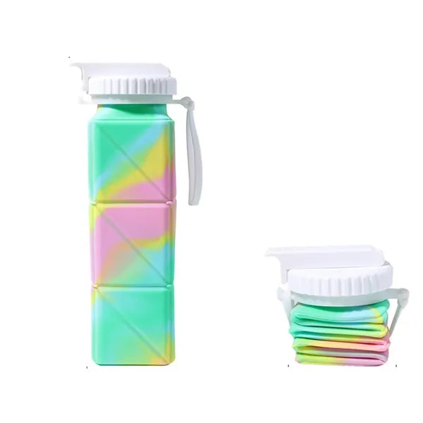 21 oz Collapsible Water Bottle with Straw Lid