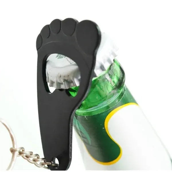 Foot-shaped Bottle Opener Keychain