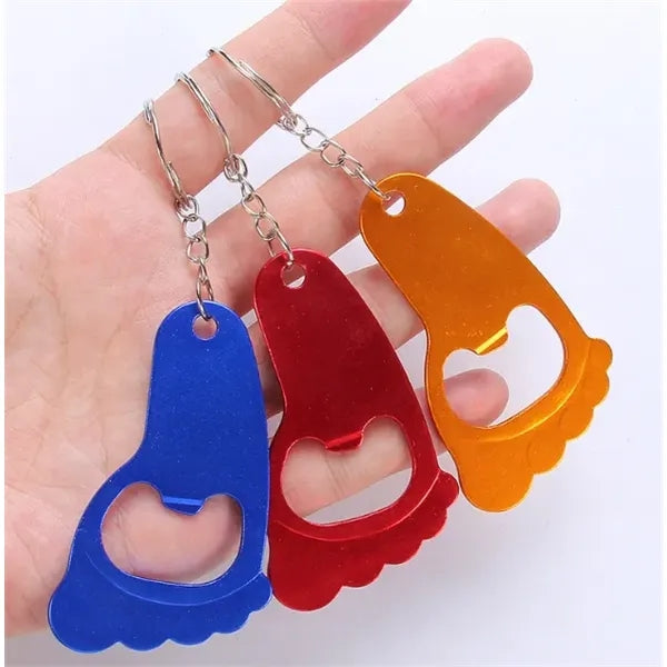 Foot-shaped Bottle Opener Keychain