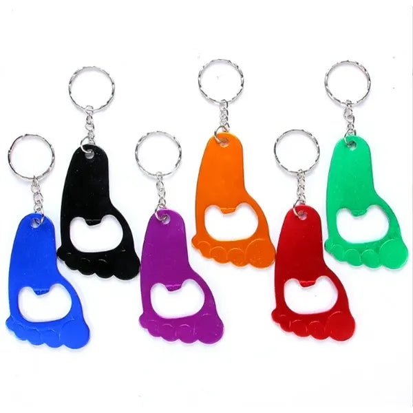 Foot-shaped Bottle Opener Keychain